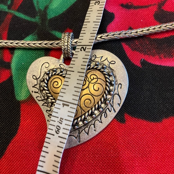 CHICOS INSPIRATIONAL SILVER AND BRASS NECKLACE - Picture 11 of 14